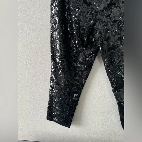 Gryphon Black Sequin Pants Drawstring w/ Pockets Women's XS - Picture 12 of 12